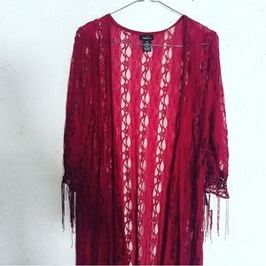 Beautiful Long Lace Shawl with Sleeves